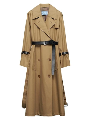 Double-Breasted Cotton Twill Trench Coat