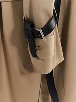 Double-Breasted Cotton Twill Trench Coat