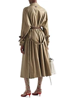 Single-Breasted Cotton Twill Trench Coat