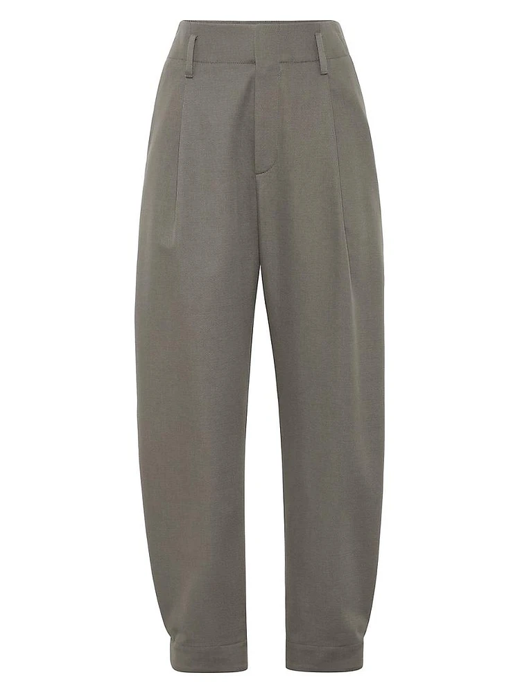 Cotton and Wool Cover Sartorial Baggy Trousers