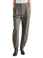 Cotton and Wool Cover Sartorial Baggy Trousers