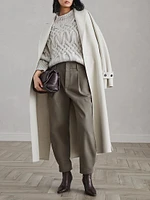 Cotton and Wool Cover Sartorial Baggy Trousers