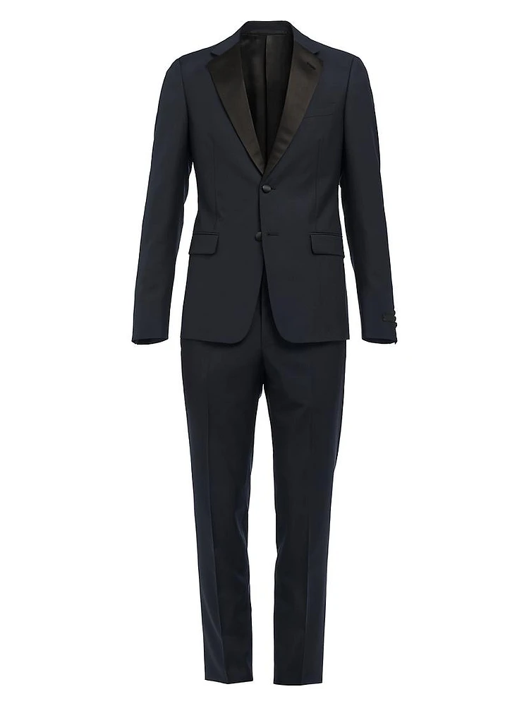 Singled Breasted Two Button Wool Mohair Tuxedo