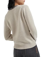 Cashmere Sweater with Precious Ribbed Neckline