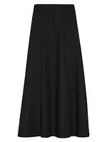 Stretch Virgin Wool Twill Flute Skirt