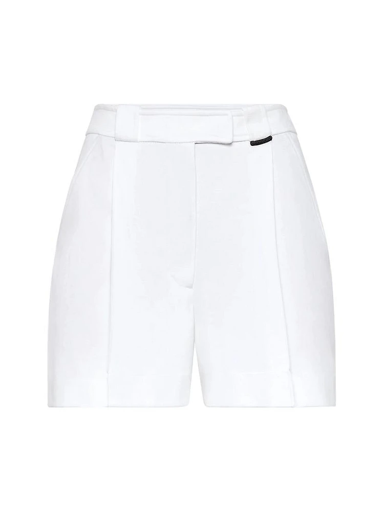 Cotton Interlock Shorts with Shiny Tab