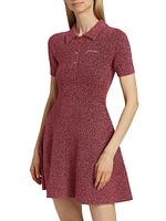 Sparkle Knit Polo Minidress