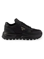 Prax 01 Re-Nylon and Leather Sneakers