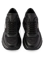 Prax 01 Re-Nylon and Leather Sneakers