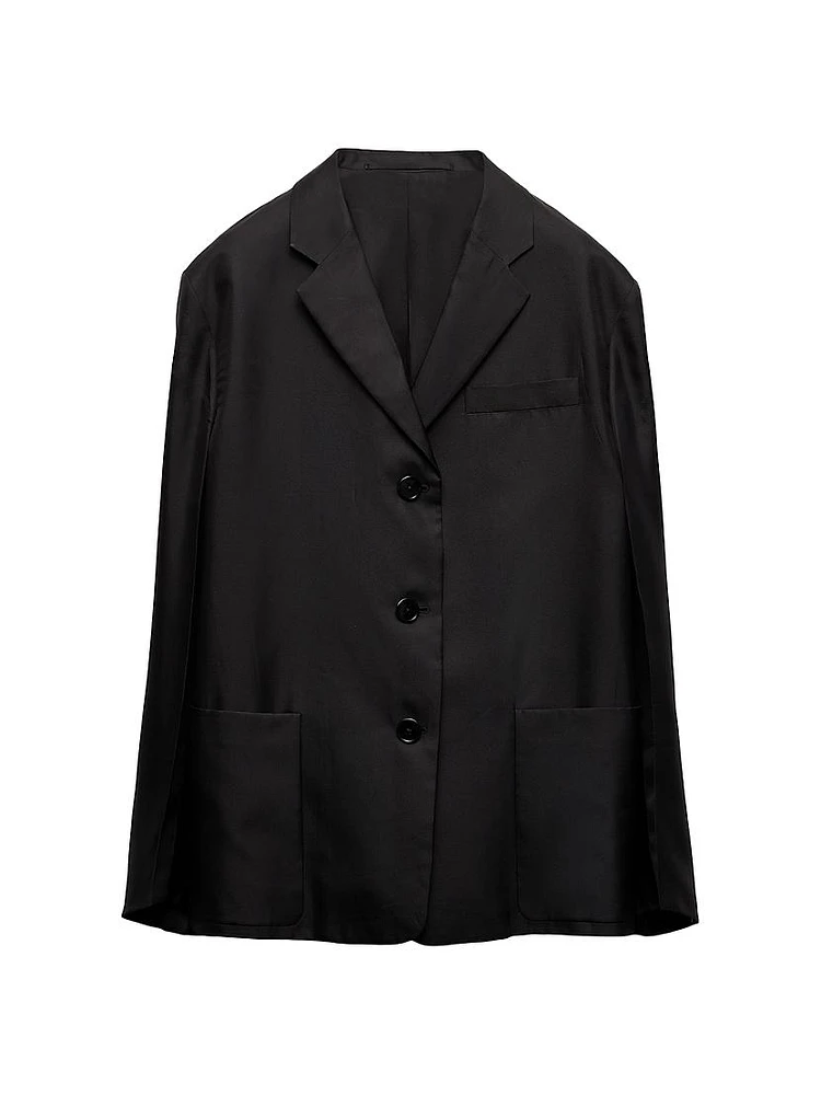 Single-Breasted Twill Jacket