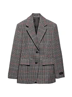 Single Breasted Prince of Wales Checked Jacket