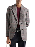 Single Breasted Prince of Wales Checked Jacket