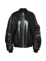 Oversized Nappa Leather Bomber Jacket