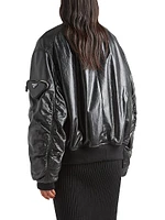 Oversized Nappa Leather Bomber Jacket