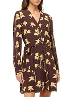 Babs Flora Tie-Waist Shirtdress