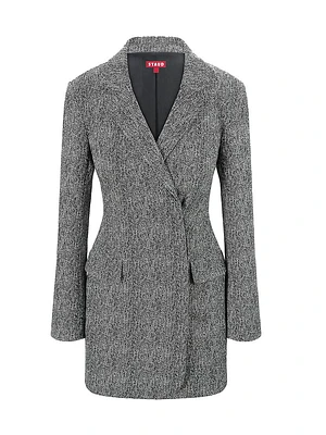 Greenwich Herringbone Double-Breasted Blazer Minidress