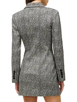 Greenwich Herringbone Double-Breasted Blazer Minidress