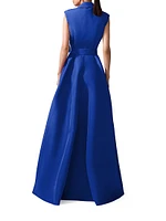 Sleeveless Silk Belted Trench Dress