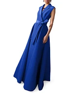 Sleeveless Silk Belted Trench Dress