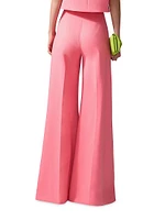 Stretch Wool High-Rise Wide-Leg Pants