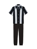 Little Boy's & Alton Striped Knit Short-Sleeve Shirt