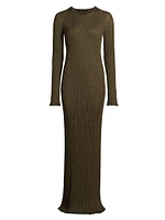 Joni Metallic Rib-Knit Maxi Dress