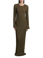 Joni Metallic Rib-Knit Maxi Dress