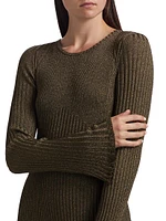 Joni Metallic Rib-Knit Maxi Dress