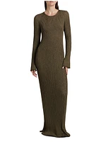 Joni Metallic Rib-Knit Maxi Dress