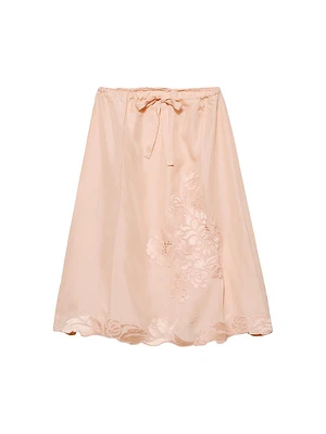 Embroidered Habutai Silk Skirt