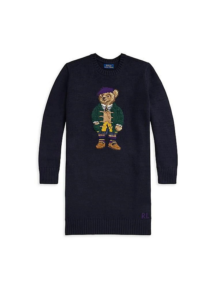 Girl's Polo Bear Sweater Dress