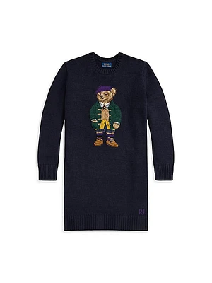 Girl's Polo Bear Sweater Dress