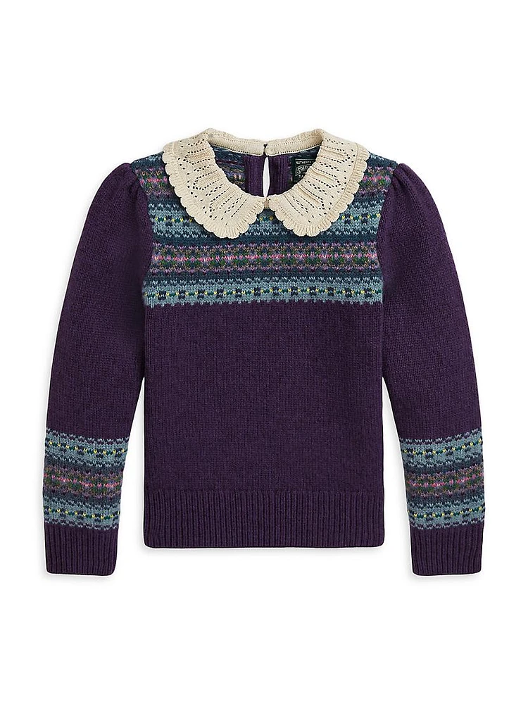 Little Girl's & Fair Isle Wool-Blend Sweater