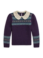 Little Girl's & Fair Isle Wool-Blend Sweater