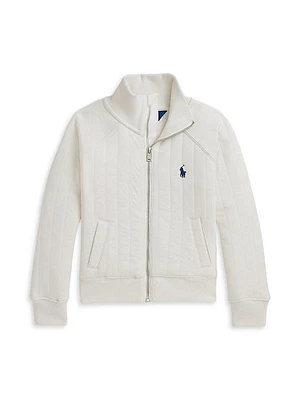 Little Girl's & Girl's Jacquard Quilted Zip Jacket