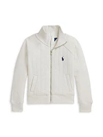 Little Girl's & Girl's Jacquard Quilted Zip Jacket