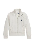 Little Girl's & Jacquard Quilted Zip Jacket