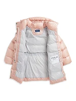 Little Girl's Metallic Down Hooded Long Coat