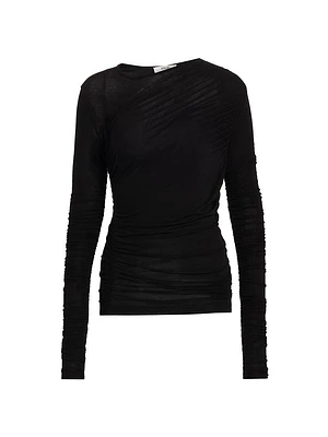 Tania Ruched Long-Sleeve Shirt