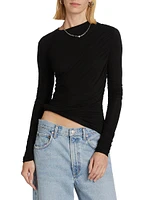 Tania Ruched Long-Sleeve Shirt