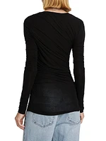 Tania Ruched Long-Sleeve Shirt