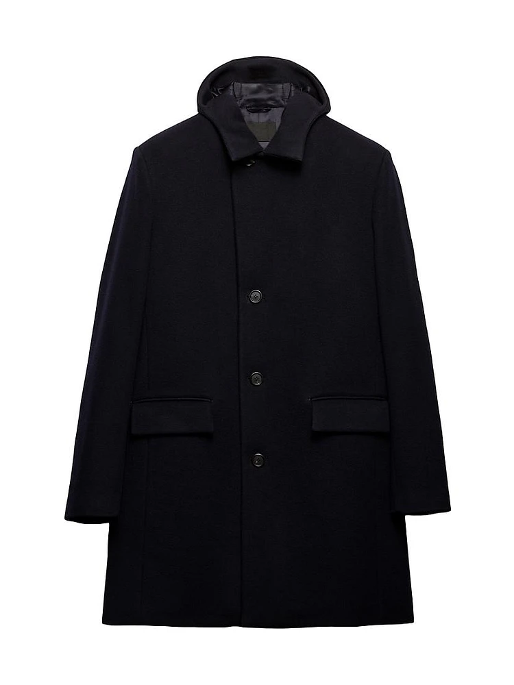 Single Breasted Wool Blend Coat