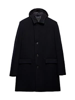 Single Breasted Wool Blend Coat