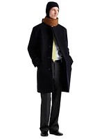 Single Breasted Wool Blend Coat