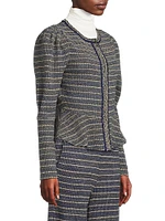 Metallic Tweed Peplum Jacket