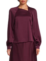 Asymmetric Crêpe De Chine Blouse