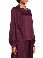 Asymmetric Crêpe De Chine Blouse