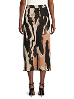 Camouflage Jacquard Midi-Skirt