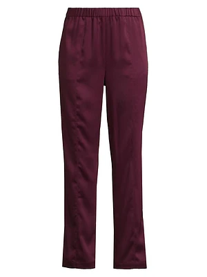 Crepe De Chine Straight-Leg Pants