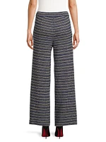 Metallic Tweed Pull-On Pants